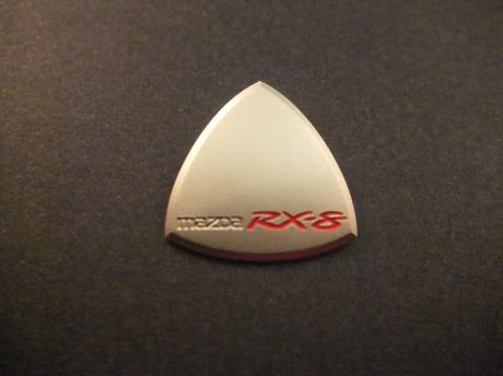 Mazda RX-8 sportwagen zilverkleurig logo